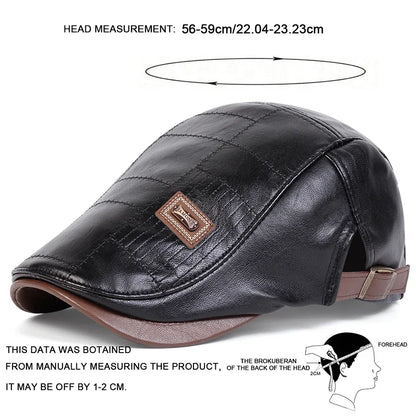 Boné Masculino Retrô JAMONT em Couro PU – Estilo Newsboy
