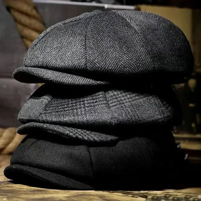 Chapéu clássico vintage tweed peaky