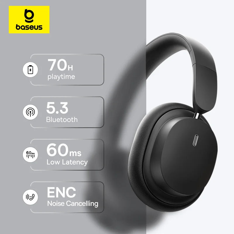 Fones de ouvido sem fio Baseus Bluetooth 5.3