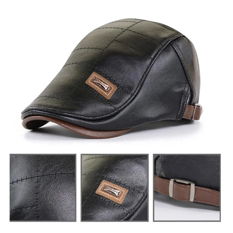 Bonés de jornaleiro de couro ajustável