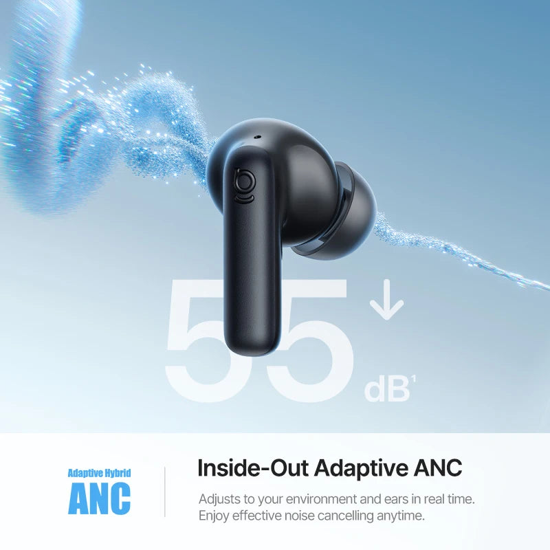 Auriculares Baseus Bass EP10 Ultra com ANC de 55 dB e até 65 h de autonomia