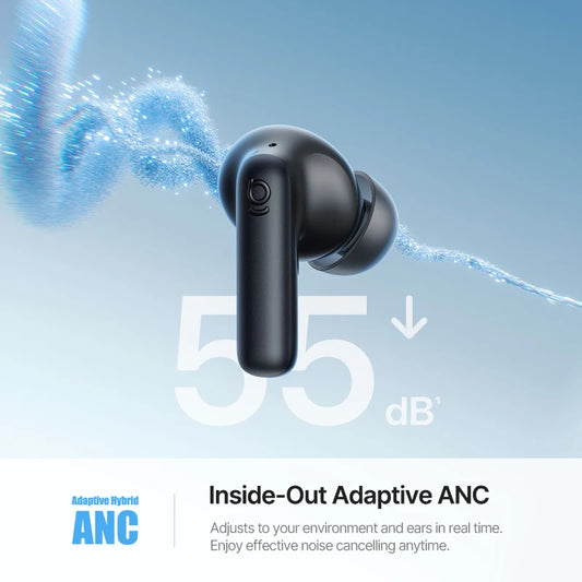 Auriculares Baseus Bass EP10 Ultra com ANC de 55 dB e até 65 h de autonomia