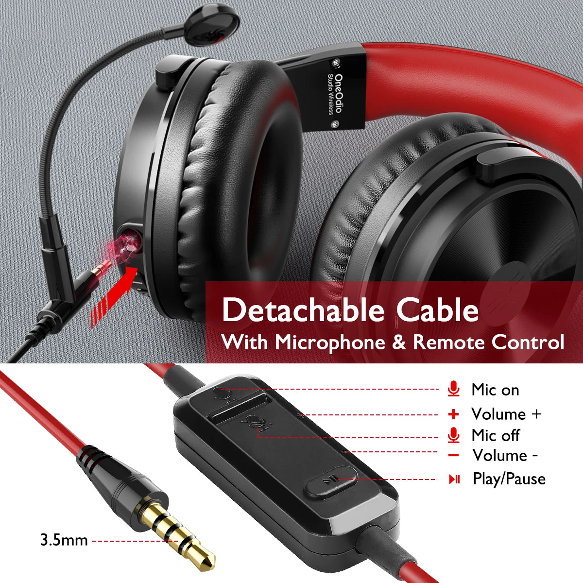 Auscultadores OneOdio 110H Bluetooth 5.2