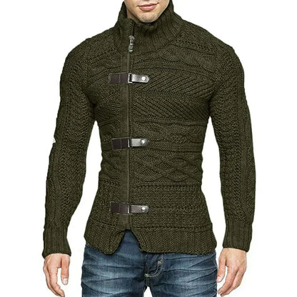 Suéteres masculinos de gola alta para outono/inverno