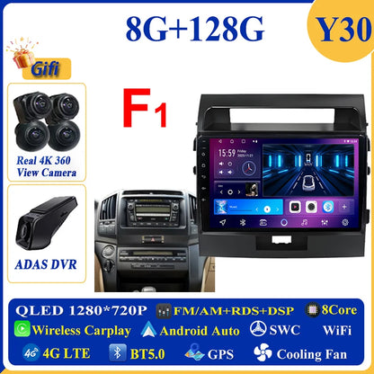 Central Multimídia Android 16 para Toyota Land Cruiser 11 200 2007-2015