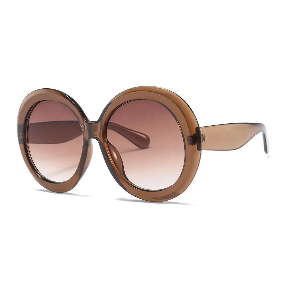 Óculos de Sol Femininos Oversized — Armação Redonda e UV400