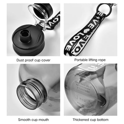 Garrafa de água desportiva em plástico com grande capacidade