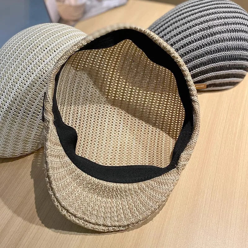 Chapéu de Palha com Proteção UV – Boné Casual para Praia e Verão