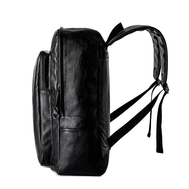 Mochila Masculina em Couro Genuíno – Grande Capacidade para Portátil e Viagem