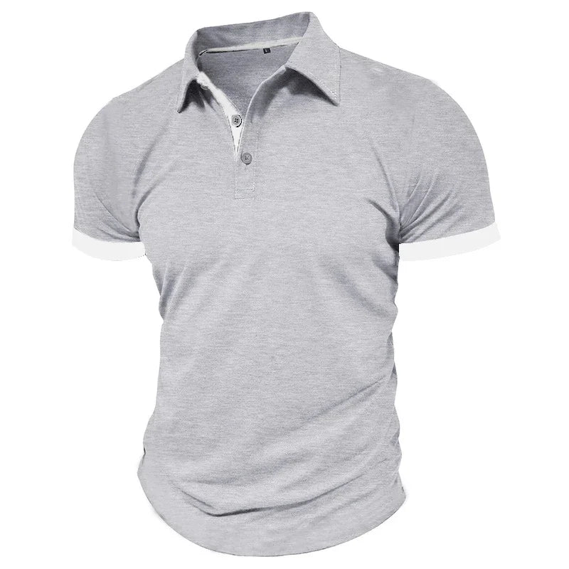Camisa polo verão lapela