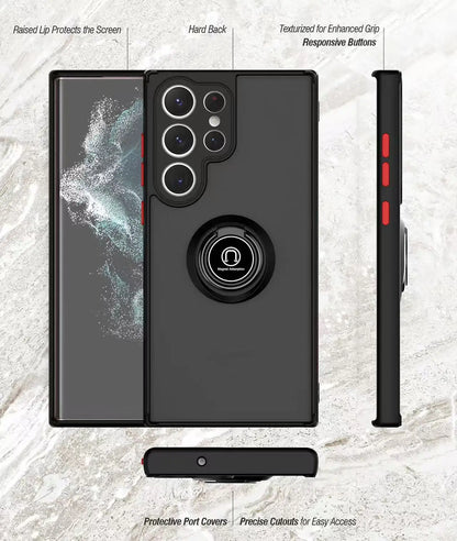 Capa de Proteção Magnética para Samsung Galaxy — Fosca, Antichoque, com Anel e PC + TPU