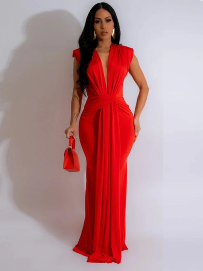Vestidos longos decote em V profundo