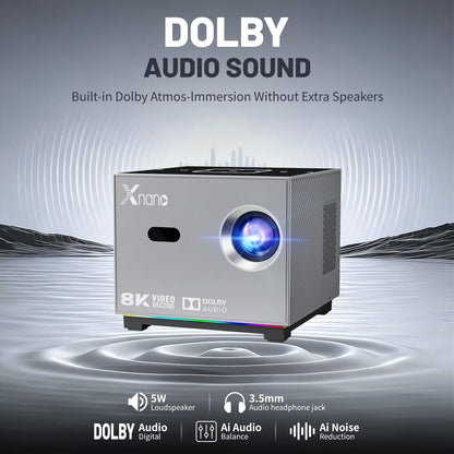 Projector portátil Xnano 8K X3 com Android