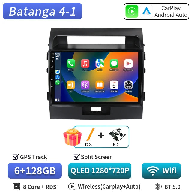 Central Multimédia Android para Toyota Land Cruiser 200 (2007–2015) – CarPlay, GPS e Wi‑Fi