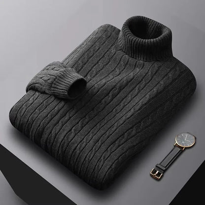 Suéter Masculino de Gola Alta em Malha – Casual e Quente