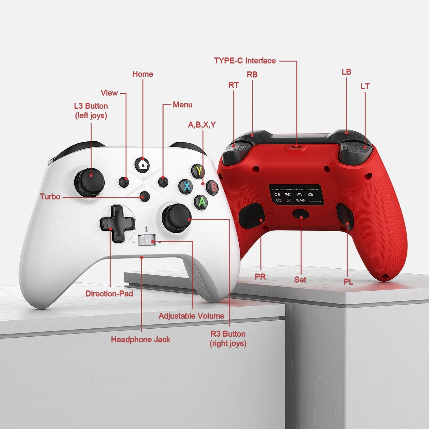 Comando sem fios 2.4G para Xbox One/Slim/Série S/X, consola e PC