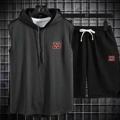 Conjunto esportivo com capuz