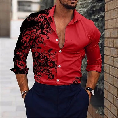 Camisa de lapela mangas compridas, slim fit