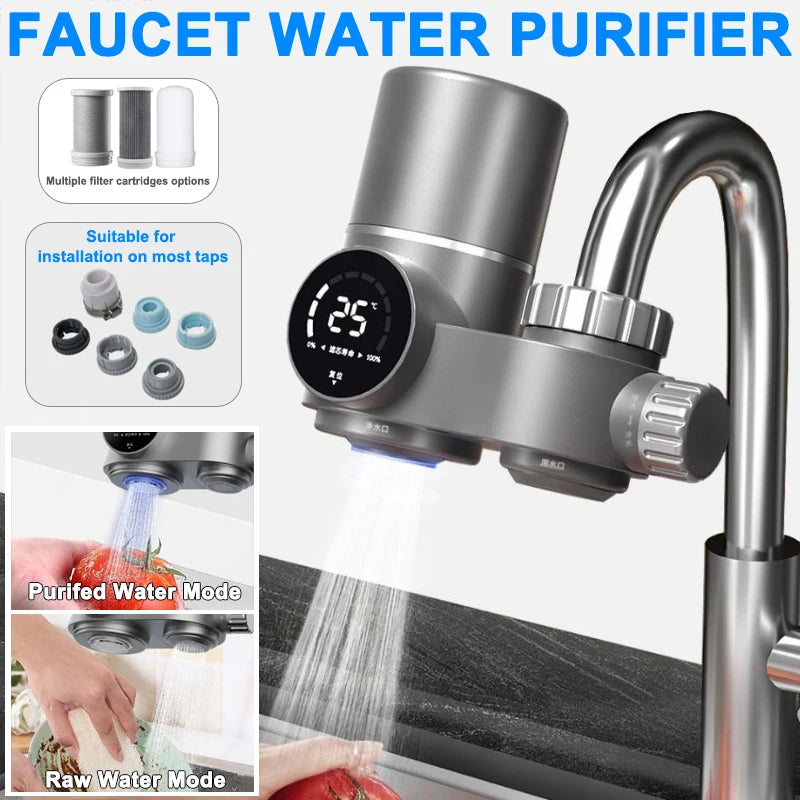 Purificador de Água para Torneira com Display LED — Filtro de Cozinha