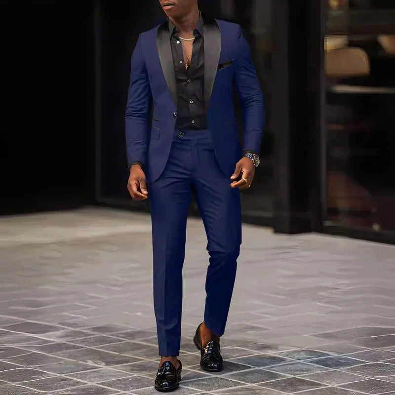 Terno slim fit botão único