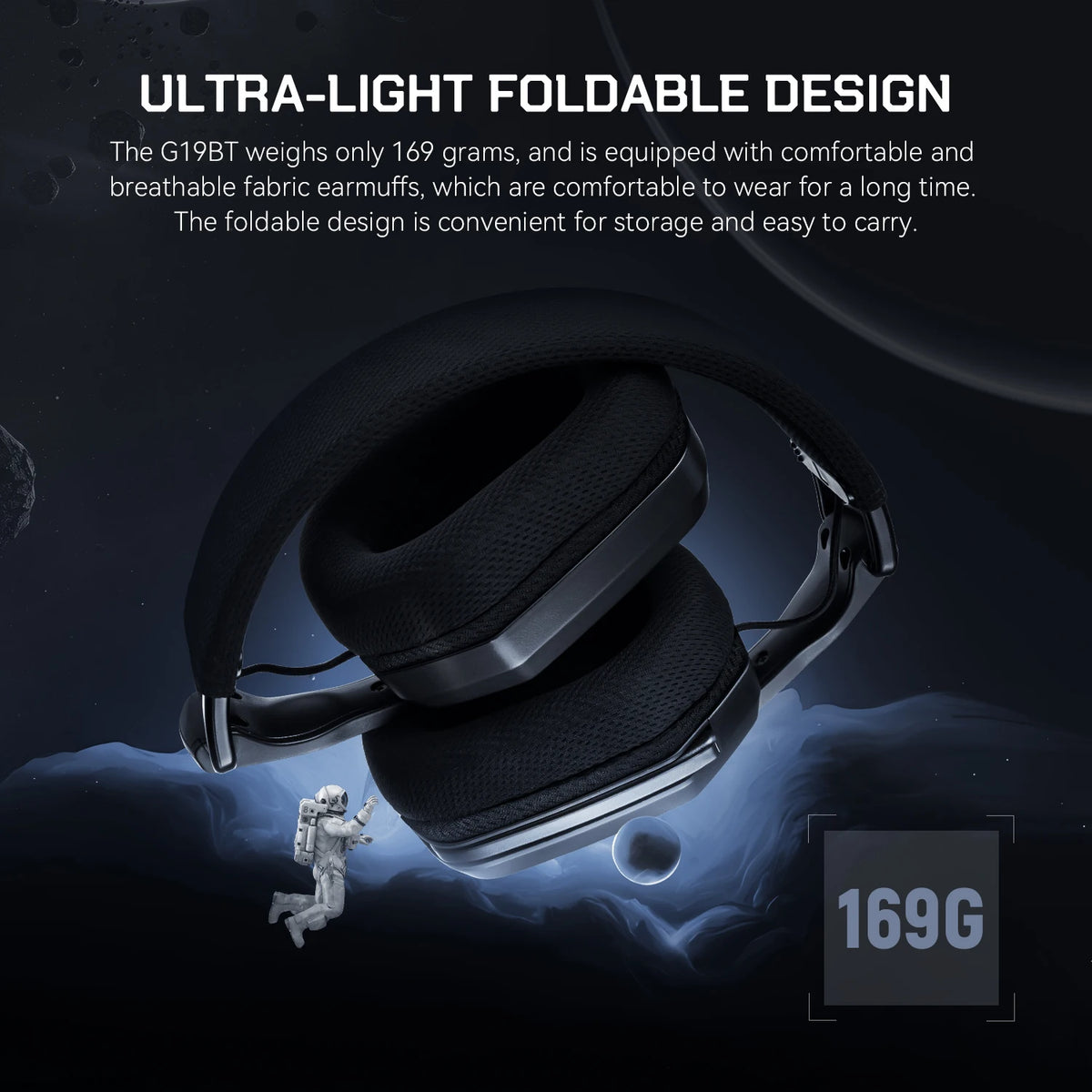 Headset Gamer EKSA G19BT — 2.4 GHz, Bluetooth 5.4, RGB e 35 Horas