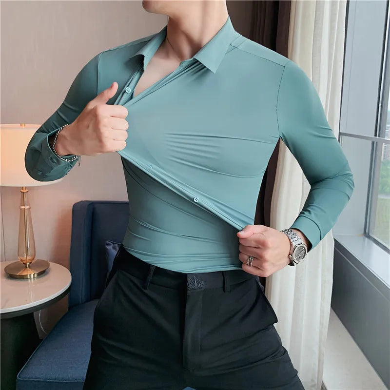 Camisas sem costura de alta elasticidade