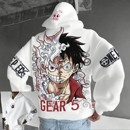 Moletom unissex de anime, modelo Luffy Gear 5 Nika