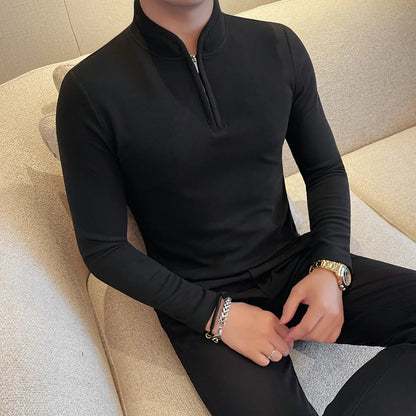 Camiseta Masculina com Meio Zíper