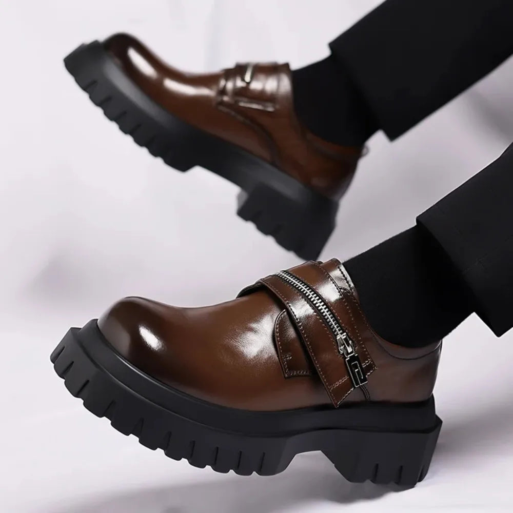 Sapatos Derby masculinos de couro
