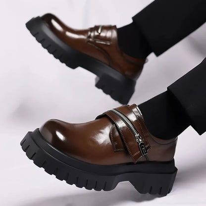 Sapatos Derby masculinos de couro