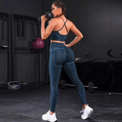 Leggings de cintura alta sem costura Treino