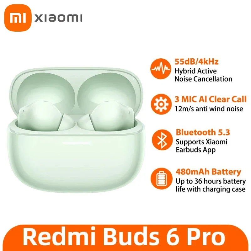 Auriculares Xiaomi Redmi Buds 6 Pro com Cancelamento Activo de Ruído