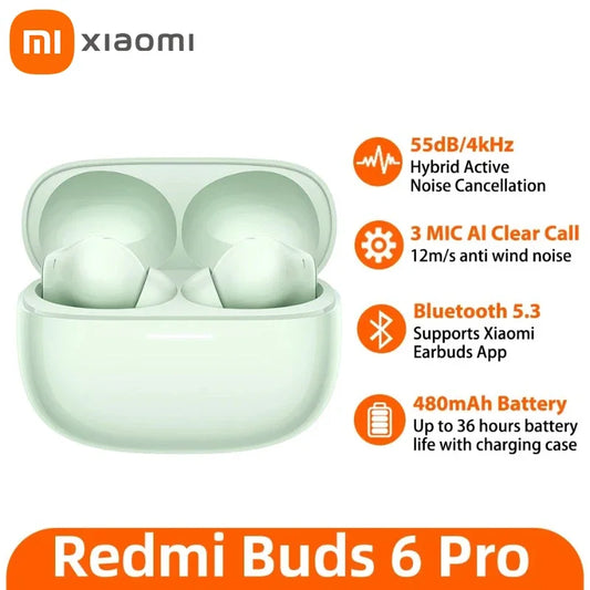 Auriculares Xiaomi Redmi Buds 6 Pro com Cancelamento Activo de Ruído
