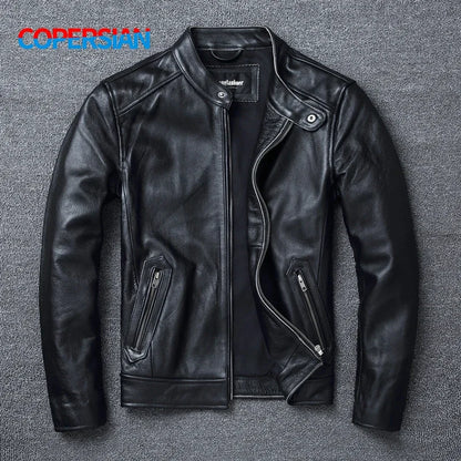 Jaqueta de Couro Masculina para Motociclismo e Uso Casual