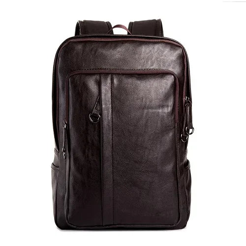 Mochila Masculina em Couro Genuíno – Grande Capacidade para Portátil e Viagem