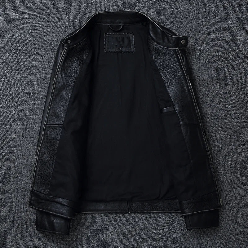 Jaqueta de Couro Masculina para Motociclismo e Uso Casual