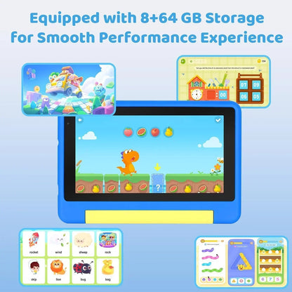 Tablet Infantil de 7” com Android 13 e Controlo Parental