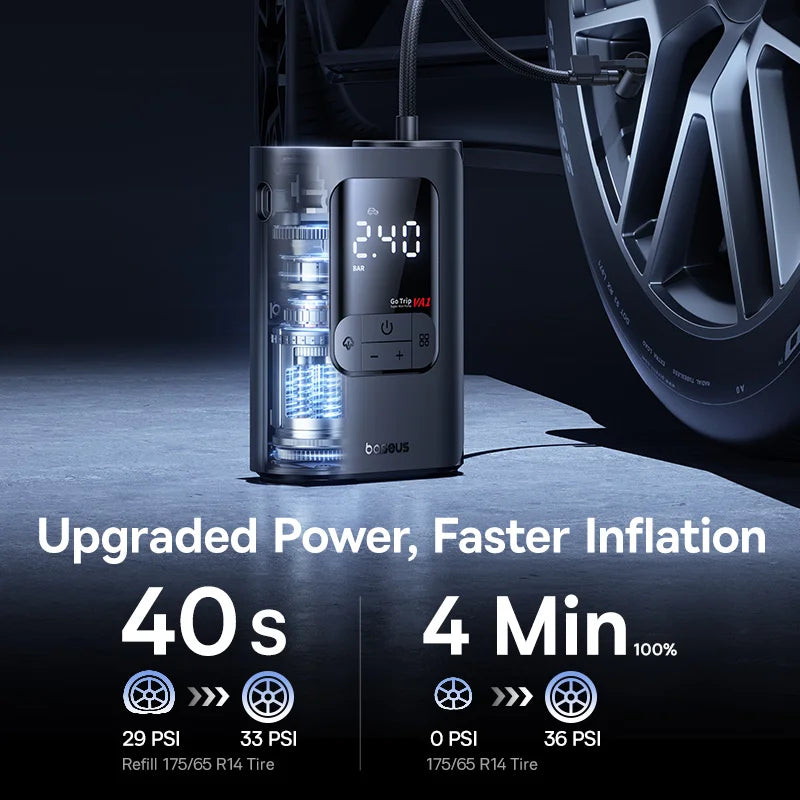 Compressor de ar portátil Baseus GoTrip VA1 Pro/Max para automóvel