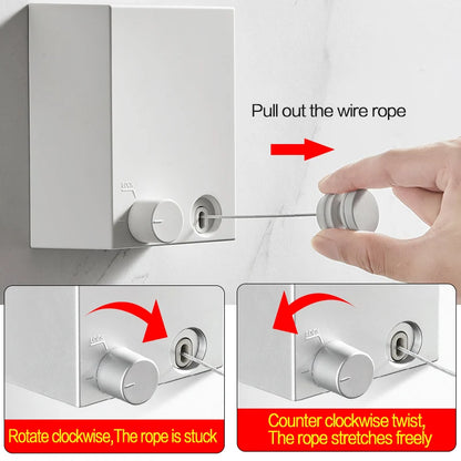 Varal retrátil de aço inoxidável