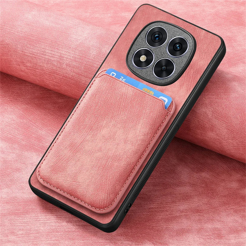Capa carteira de couro magnético de luxo para Xiaomi