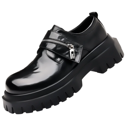 Sapatos de couro de sola grosso estilo britânico