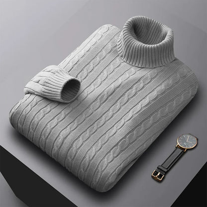 Suéter Masculino de Gola Alta em Malha – Casual e Quente
