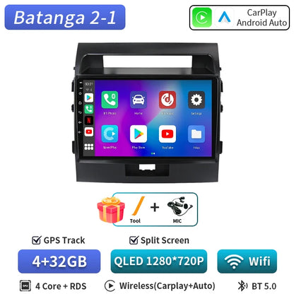 Central Multimédia Android para Toyota Land Cruiser 200 (2007–2015) – CarPlay, GPS e Wi‑Fi