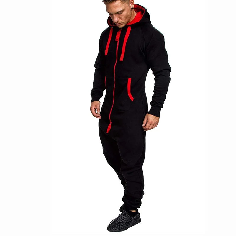 Macacões masculinos de lã com capuz