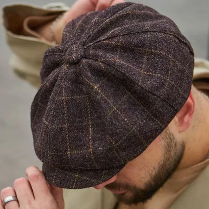 Chapéu clássico vintage tweed peaky