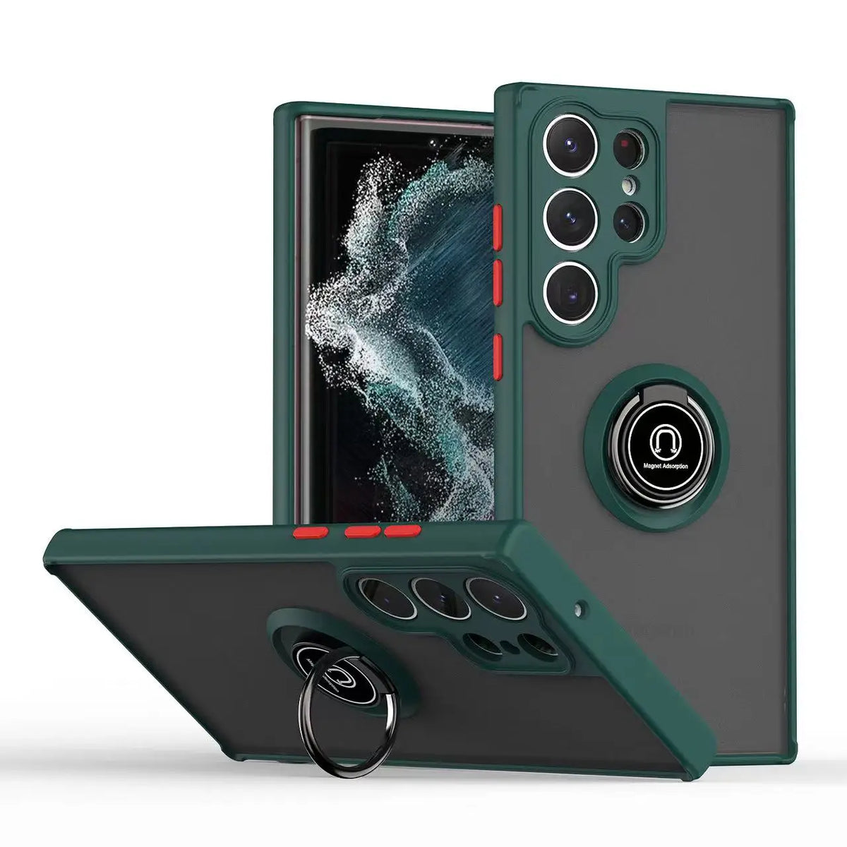 Capa de Proteção Magnética para Samsung Galaxy — Fosca, Antichoque, com Anel e PC + TPU