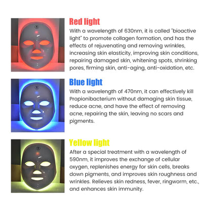 Máscara facial led terapia de luz
