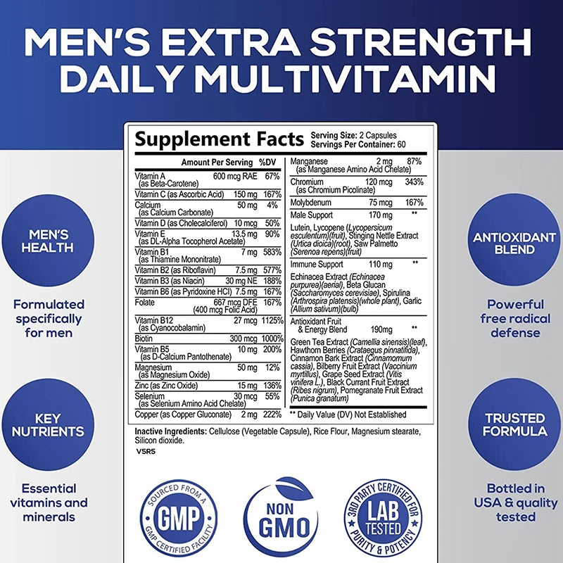 Multivitamínico Masculino Diário – 30/60/120 Cápsulas