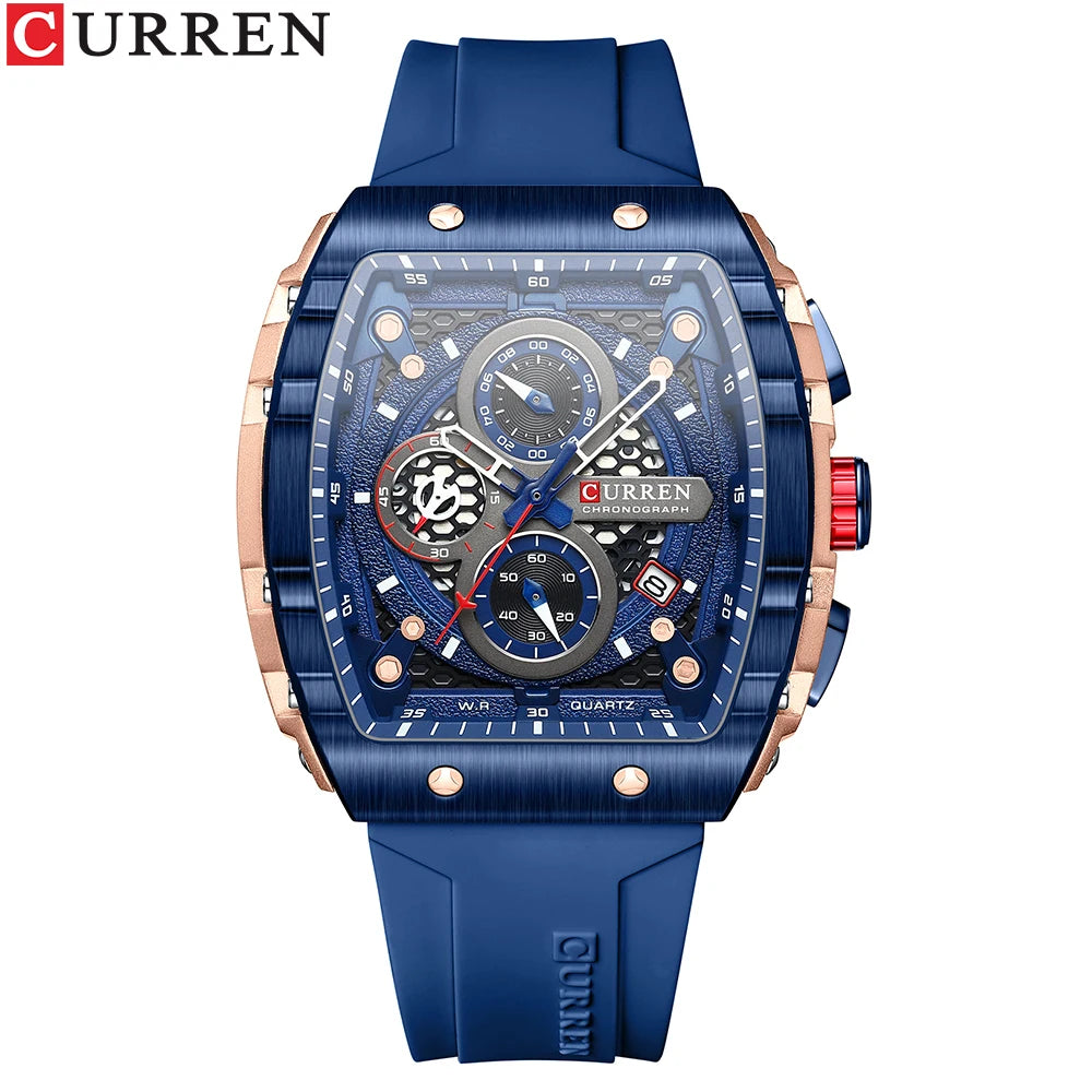Relógio Masculino Curren 8442 — Caixa Quadrada