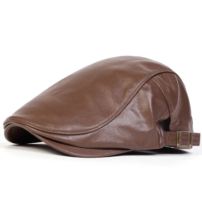 Boné Masculino Retrô JAMONT em Couro PU – Estilo Newsboy